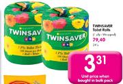 Twinsaver Toilet Rolls(1 Ply Wrapped) Each