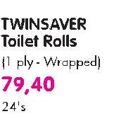 Twinsaver Toilet Rolls(1 Ply Wrapped) 24S
