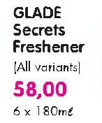 Glade Secrets Freshener(All Variants)-6 x 180ml