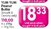 Yum Yum Peanut Butter(Smooth & Chruncy Only)-400g +20g Free