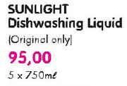Sunlight Dishwashing Liquid(Original Only)-5X750ml