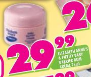 Elizabeth Anne's & Purity Baby Barrier Bum Creme - 75ml