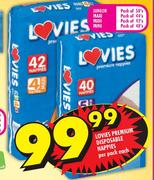 Lovies Premium Disposable Nappies Per  Pack Each