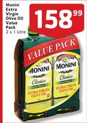Monini Extra Virgin Olive Oil Value Pack-2x1L