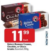 Bakers Romany Creams, Chockits Or Choco Breaks-200Gm Each