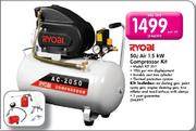 Ryobi 50ltr Air 1.5 KW Compressor Kit-Kit 201