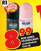 Mum Aanrol Vir Dames/Mans Verskeidenheid-45ml Elk