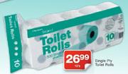 Housebrand Single Ply Toilet Rolls-10's