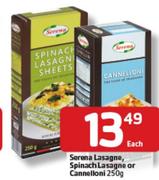 Serena Lasagne, Spinach Lasagne Or Cannelloni-250Gm Each