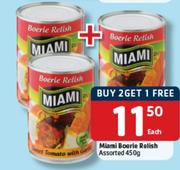 Miami Boerie Relish-450Gm Each