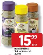 Ina Paarman's Spices-200Ml Each