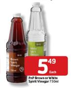PnP Brown Or White Spirit Vinegar- 750ml Each