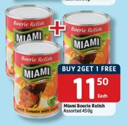 Miami Boerie Relish Assorted- 450g Each