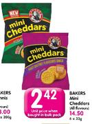 Bakers Mini Cheddars(All Flavours)-33Gm