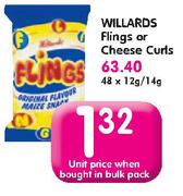 Willards Flings Or Cheese Curls-12/14Gm