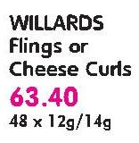 Willards Flings Or Cheese Curls-48x12/14Gm
