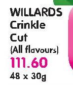 Willards Crinkle Cut(All Flavours)-48x30Gm