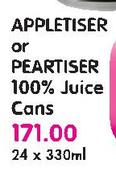 Appletiser Or Peartiser 100% Juice Cans-24x300Ml