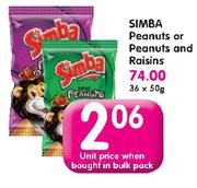 Simba Peanuts Or Peanuts And Raisins-50Gm