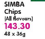 Simba Chips(All Flavours)-48x36Gm