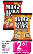 Willards Big Korn Bites(All Flavours)-50Gm