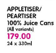 Appletiser/Peartiser 100% Juice Cans-24x300Ml