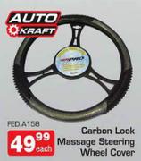 Auto Kraft Carbon Look Massage Steering Wheel Cover(FED.A158)-Each