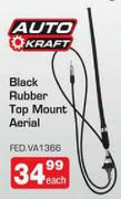 Auto Kraft Black Rubber Top Mount Aerial(FED.VA1366)-Each