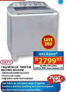 Defy 13kg Metallic Twin Tub Washing Machine