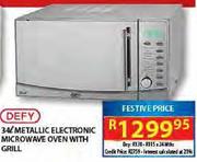 Defy 34ltr Metallic Electronic Microwave Oven With Grill