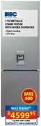 KIC314ltr Metallic Combi Fridge With Water Dispenser