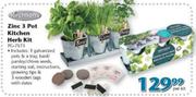Kirchhoffs Zinc 3 Pot Kitchen Herb Kit-Per Kit