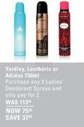 Yardley, Lentheric Or Adidas-150ml