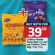 Cadbury Chomp Party Pack-30's And Any Cadbury Treat Bag-144g/145gm