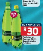 Appletiser Or Peartiser 100% Sparkling Juice-2 x 1.25L