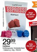 caffeluxe Koffiekapsules, Verskeidenheid Kafeienvry, 50g-Each