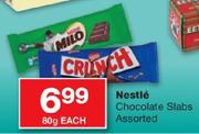 Nestle Chocolate Slabs-80gm Each