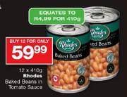 Rhodes Baked Beans in Tomato Sauce-12 x 410gm