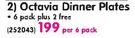 Continental China Octavia Dinner Plates-Per 6 Pack