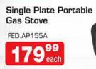 Auto Craft Single Plate Portable Gas Stove(FED AP155A)-Each