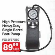 High Pressure Heavy Duty Single Barrel Foot Pump(FED SF8705G)-Each