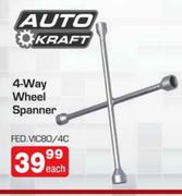 Auto Craft 4 Way Wheel Spanner(FED VC80/4C)-Each