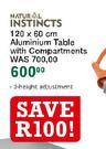 Natural Instincts 120x60cm Aluminium Table With Compartments