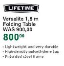 Lifetime Versatile 1.8m Folding Table