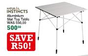 Natural Instincts Aluminium Slat Top Table