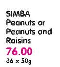 Simba Peanuts or Peanuts and Raisins-36 x 50gm