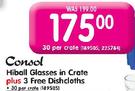 Consol Hiball Glasses In Crate Plus 3 Free Dishcloths-30 Per Crate