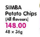 Simba Potato Chips(All Flavours)-48 x 36gm