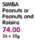 Simba Peanuts or Peanuts and Raisins-36x50gm