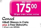 Consol Hiball Glasses In Crate Plus 3 Free Dishcloths-30 Per Crate